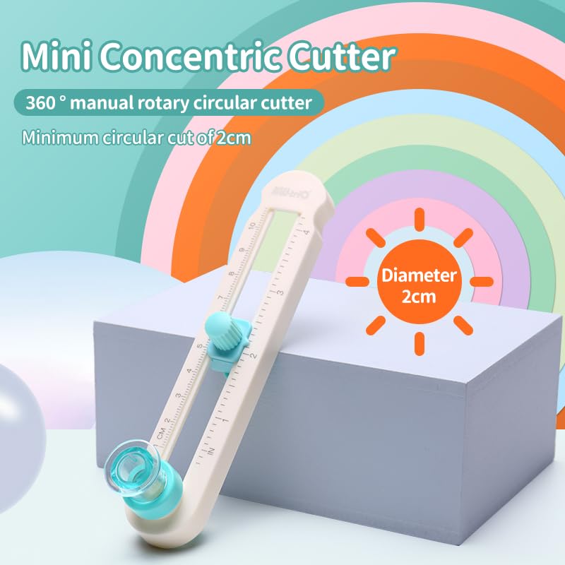 Circle Cutter, Kaluofan Mini Circle Cutters for Crafts, Adjustable Any Size 2-20CM DIY Circular Paper Cutter Multi-Purpose, Circle Cutter Paper with Bottom Blade Guard, Easy Operation, Smooth Cutting