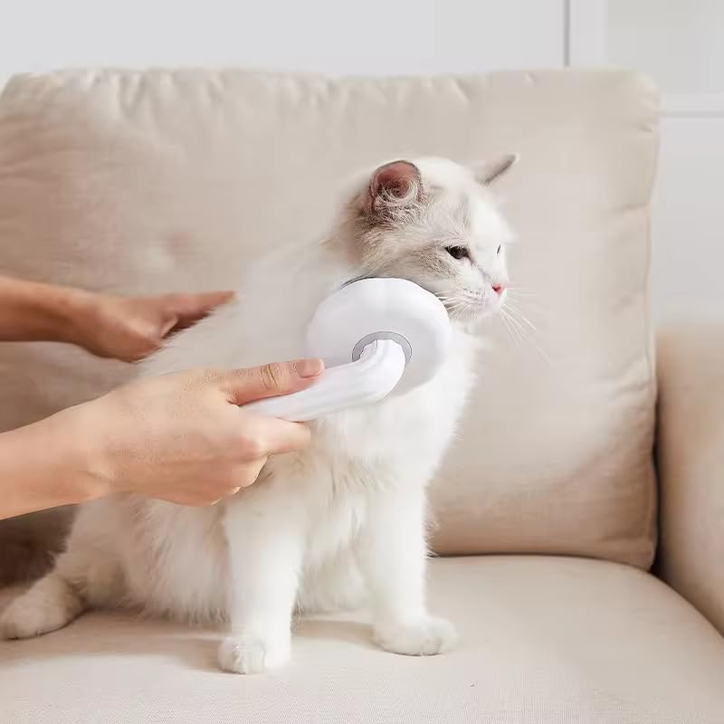 Miss pary Cat Brush Dog Brush, Designed To Remove Loose Fur, Tangles, Mats With Convenient Release Button Feature, Easly Removal Of Trapped Hair From Brush, Indoor Cats Dog Hair Grooming Tool, White