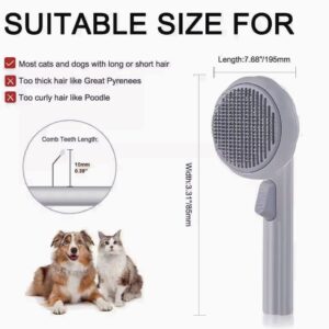 Miss pary Cat Brush Dog Brush, Designed To Remove Loose Fur, Tangles, Mats With Convenient Release Button Feature, Easly Removal Of Trapped Hair From Brush, Indoor Cats Dog Hair Grooming Tool, White