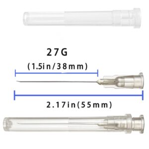 100Pack 27Ga 1.5 inch Luer Lock Lab Dispensing Accessories for Measuring,Refilling Inks