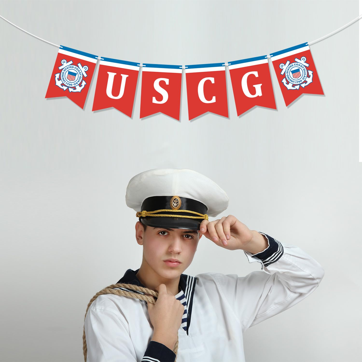 Military USCG Banner,US Coast Guard Graduation Parties, Retirement, Welcome Home & Birthdays Party Decoration Supplies