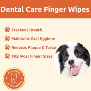 MokaPaw Dog Teeth Cleaning Wipes - Dog Tooth Wipes - Dental Wipes for Dogs Teeth - Cat Teeth Cleaning Wipes - Dog Teeth Wipes - Pet Dental Finger Wipes for Dogs and Cats - 40 Count