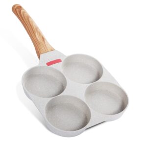 horizonnest egg frying pan nonstick: 4 cup light grey skillet for frying eggs, pancake, omelet, etc. perfect for breakfast. suitable for gas stove & induction compatible