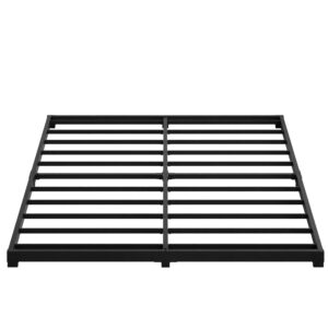 Fly-CTsoar 3 Inch Low Queen Bed Frame Heavy Duty Metal Platform, No Box Spring Needed, Easy Assembly Mattress Foundation, No Noise, Black