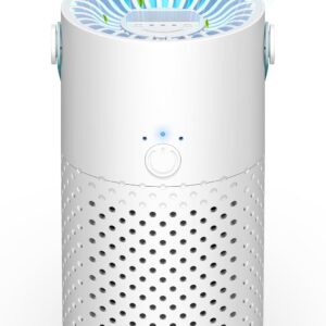 Mini Portable Air Purifier,White HEPA Air Purifier for Home with USB Cable for Home Bedroom Office Pet Room Air Cleaner for Car with Silence and Homemade Aromatherapy