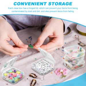 HINMAYGO Bead Organizer Box, 31pcs Small Bead Organizers, Storage Plastic Cases, Mini Plastic Containers, Clear Plastic Storage Boxes for Small Items Art Craft Jewelry Bead