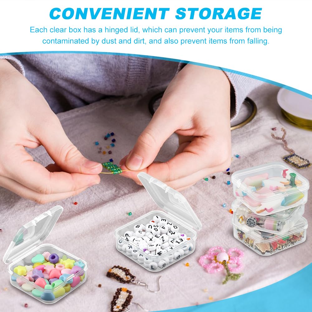 HINMAYGO Bead Organizer Box, 31pcs Small Bead Organizers, Storage Plastic Cases, Mini Plastic Containers, Clear Plastic Storage Boxes for Small Items Art Craft Jewelry Bead