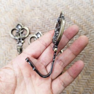 OAIDVEUY Zinc Alloy Key Shaped Decor Wall Hooks - 4 Pcs,Coat Hooks Key Hooks Holder Towel Hooks Coat Rack Hat Hooks - Bronze Finish