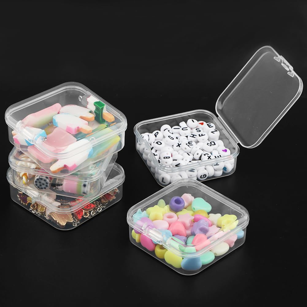 HINMAYGO Bead Organizer Box, 31pcs Small Bead Organizers, Storage Plastic Cases, Mini Plastic Containers, Clear Plastic Storage Boxes for Small Items Art Craft Jewelry Bead