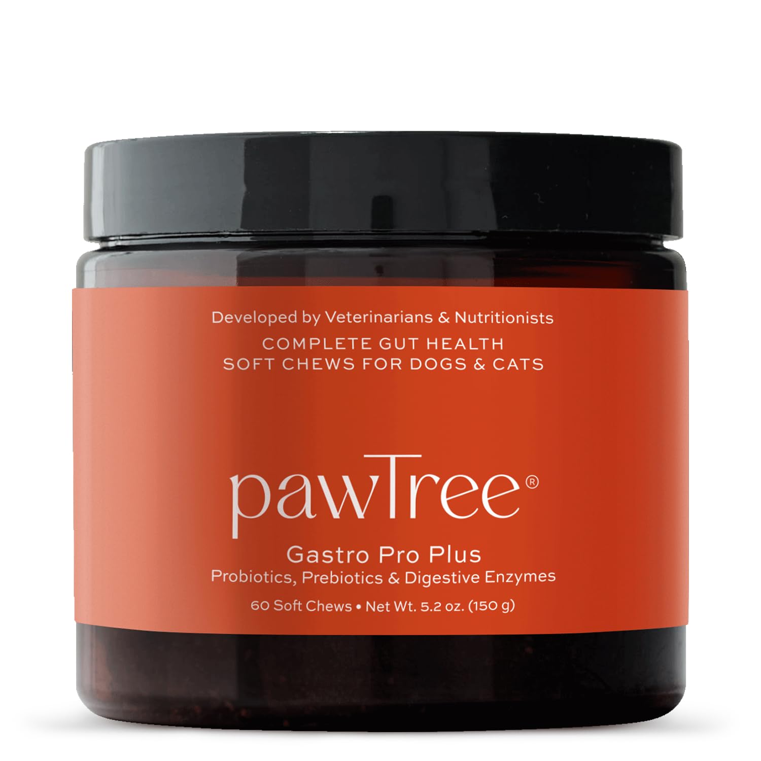 pawTree Gastro Pro Plus for Dogs and Cats - Probiotics, Prebiotics and Digestive Enzymes - for Sensitive Stomach, Digestive Issues, Loose Stool, and Bad Gas (60 ct)