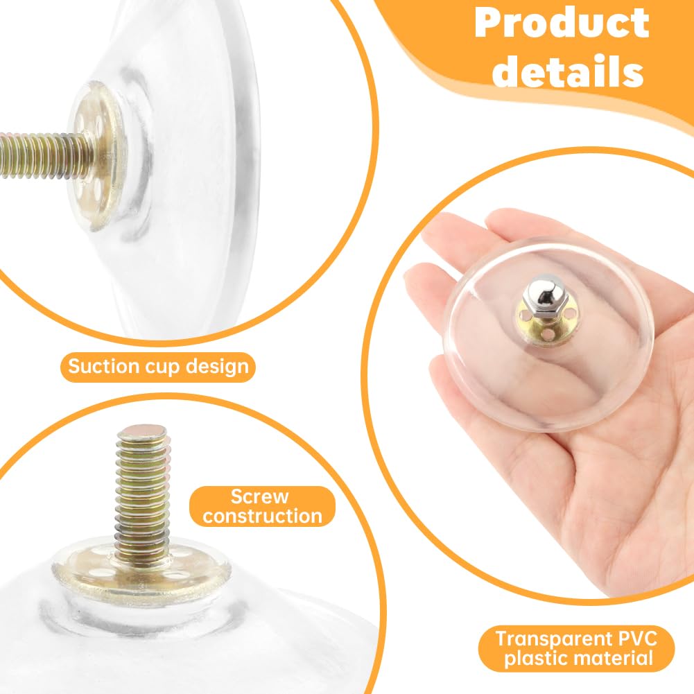 8pcs Strong Thickened Sucker Suction Cup, M6 Screw Nut Extra Strong Adhesive Glass Suction Holder, 5.5cm PVC Heavy Duty Hanging Hook for Bathroom Wall, Window, Car Shade Cloth(Size:8pcs)