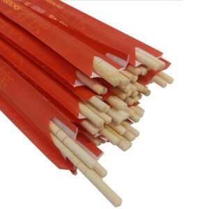 OCS Parts 9-Inch Bamboo Chopsticks | 100 Pairs | Individually Wrapped Natural Bamboo Chopsticks for Home and Commercial Use