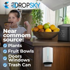 Dropsky Indoor Flying Insect Trap - Plug-in Bug Light Trap for Fruit Flies, Gnats and Houseflies - Odorless and Mess Free (2 Traps + 2 Glue Cards)