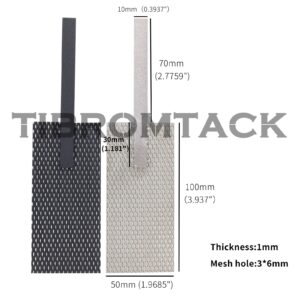 TIBROMTACK 2 x Electrodes, Titanium Anode Net with MMO Ruthenium-Iridium Coating and Cathode Electrolyte Net without Coating for Electrochemical Applications and Swimming Pool Cleaning, GHR094