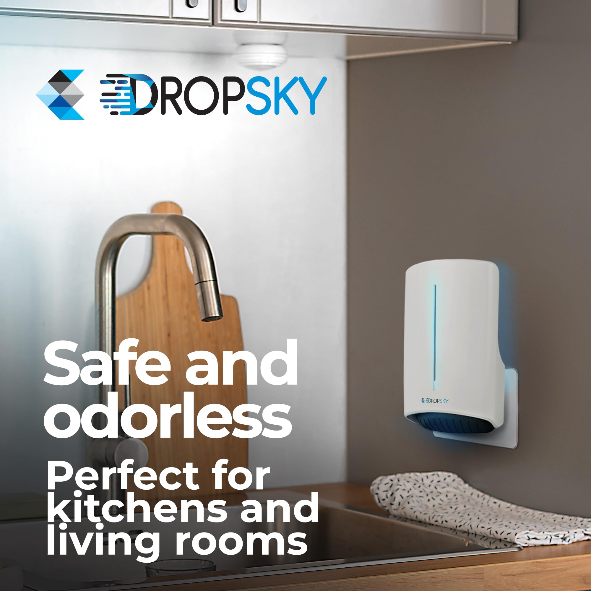 Dropsky Indoor Flying Insect Trap - Plug-in Bug Light Trap for Fruit Flies, Gnats and Houseflies - Odorless and Mess Free (2 Traps + 2 Glue Cards)