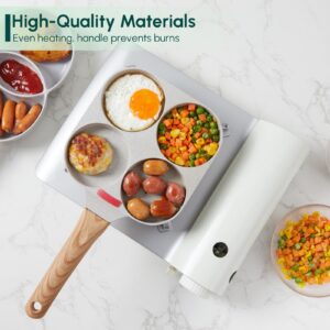 HorizonNest Egg Frying Pan Nonstick: 4 Cup Light Grey Skillet for frying Eggs, Pancake, Omelet, etc. Perfect for Breakfast. Suitable for Gas Stove & Induction Compatible