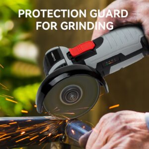 Cordless Angle Grinder, 19500rpm Cordless Grinder with 1pcs 12V 1500mAh Batteries and 3-Cutting Discs Metal Grinder for Metal Stone Wood and Concrete