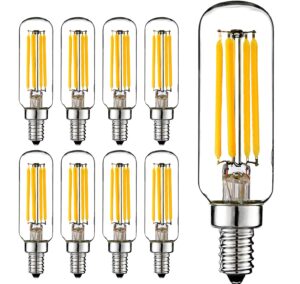 porbench t6 led tube light bulb 4w dimmable equivalent 40w soft warm white 2200k cri90 e12 candelabra lights for chandeliers,ceiling fan,pendant,wall sconces,led vintage bulbs,indoor outdoor,8 pack