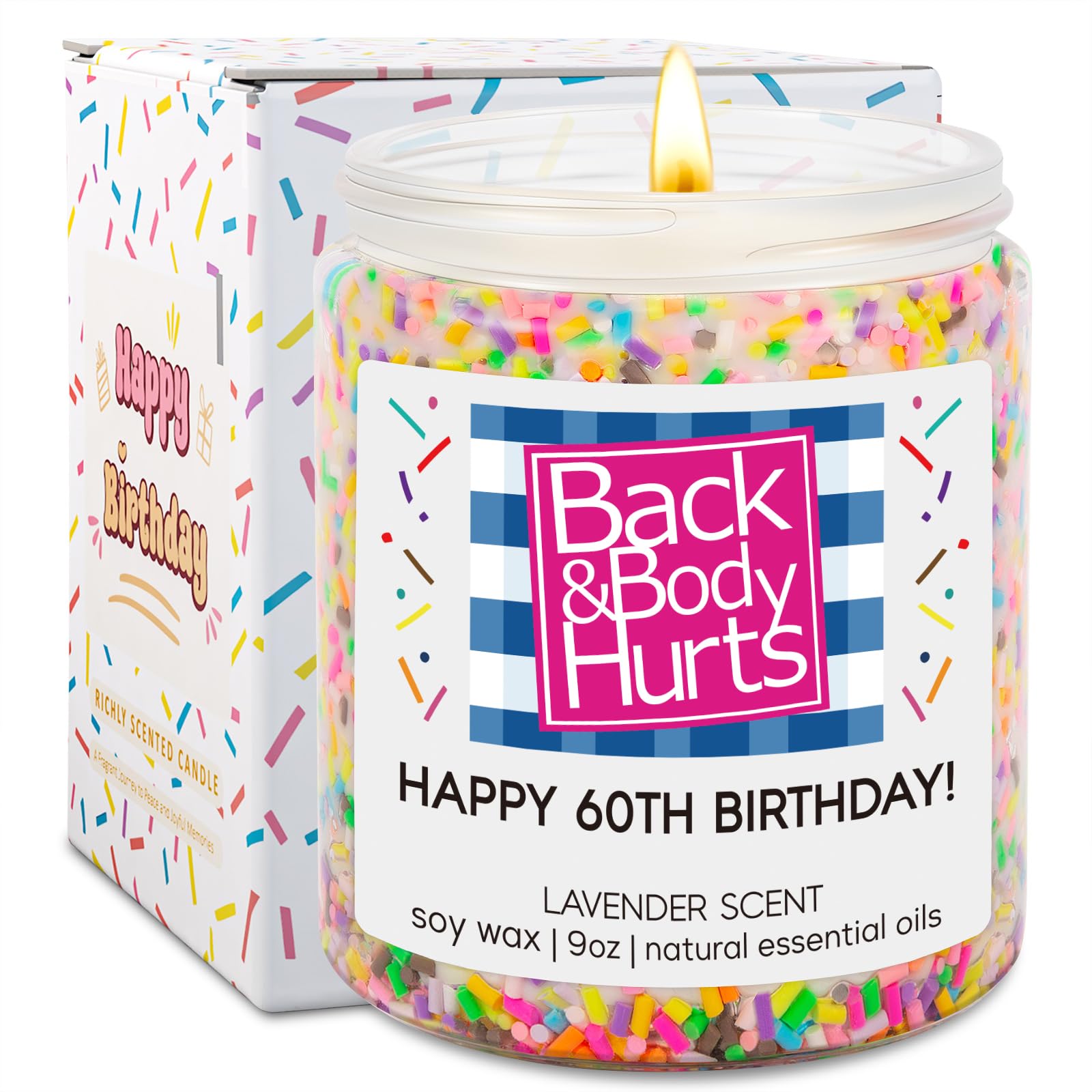 GSPY 60th Birthday Candles, 60th Birthday Gifts for Women, Men - Funny Birthday Gifts for 60 Year Old Woman - 60th Birthday Gifts Ideas, Happy 60th Birthday Gifts for Friend, Sister, Mom, Wife