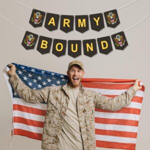 Military Army Bound Banner,Army Bootcamp Banner For Military Recruits Army Farewell Party Welcome Ceremony Party,Army Graduation Parties Retirement Party Decoration Supplies