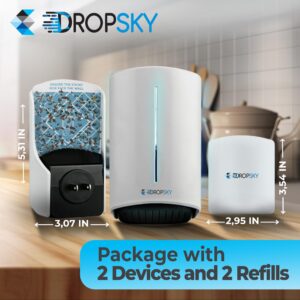 Dropsky Indoor Flying Insect Trap - Plug-in Bug Light Trap for Fruit Flies, Gnats and Houseflies - Odorless and Mess Free (2 Traps + 2 Glue Cards)