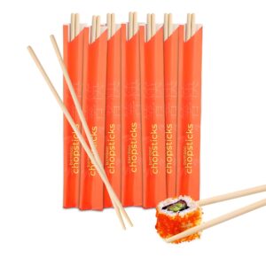 ocs parts 9-inch bamboo chopsticks | 100 pairs | individually wrapped natural bamboo chopsticks for home and commercial use