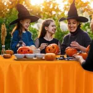 YIDAKO 12Pack 84 Inch Round Halloween Tablecloths Bulk Plastic Round Black Purple Orange Table Cloths Disposable Round Table Covers for Halloween Witch Vampire Party Fall Autumn Party Decorations