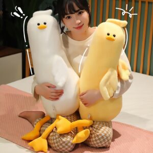 PEACH CAT Long Duck Plush Pillow Cute Duck Stuffed Animal Toy Gift for Kids Girls Boys Yellow 32.2"