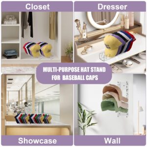 Hat Rack for Baseball Cap 2 Pack Hat Organizer for 14 Baseball Caps Acrylic Hat Stand for Display Organizer Storage Hat Holder for Closet/ Wall/ Dresser/ Showcase - Easy Grab | Ideal Gift | No Install