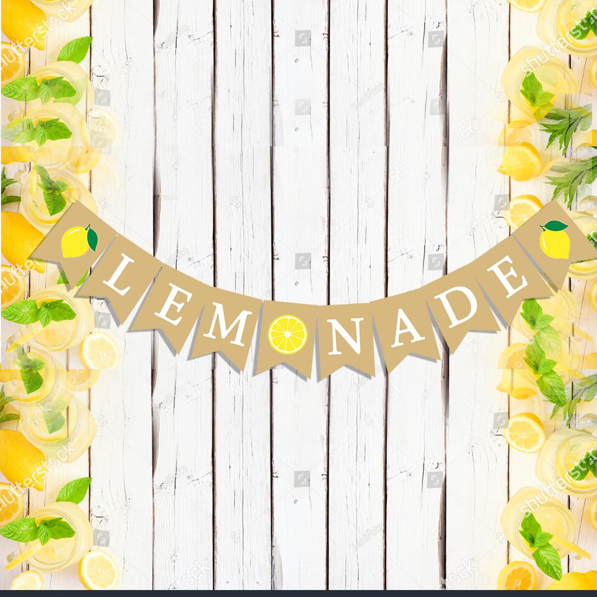 Lemonade Banner Lemonade Stand Sign Lemonade Stand Supplies for Lemonade Stand Decorations Lemon Garland Summer Birthday Lemonade Decor Lemon Party Decorations Lemon Themed Party Decor