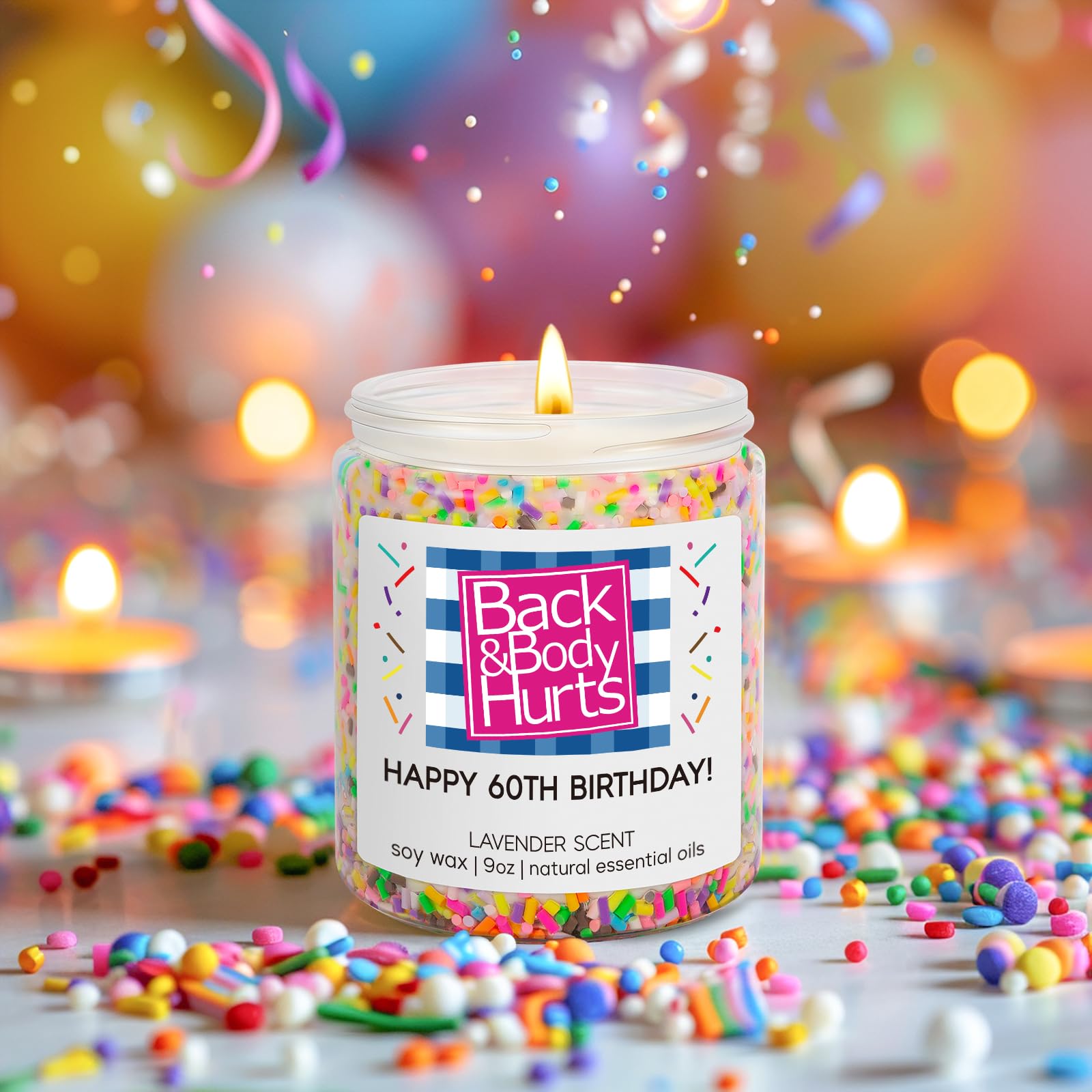 GSPY 60th Birthday Candles, 60th Birthday Gifts for Women, Men - Funny Birthday Gifts for 60 Year Old Woman - 60th Birthday Gifts Ideas, Happy 60th Birthday Gifts for Friend, Sister, Mom, Wife