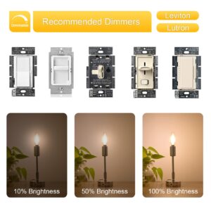 Candelabra LED Light Bulbs 25W Equivalent, E12 Base, 2700K Soft Warm White, Frosted E12 LED Bulb Dimmable, B11 Chandelier Light Bulbs, 2W, 200LM, Candle Light Bulbs, 4 Pack