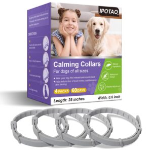 ipotao relief anxiety stress separation, calming collar for dogs, pheromones calm lasts 60 days, relieve bad behavior, adjustable fit all small medium and large dog pheromone collars, white