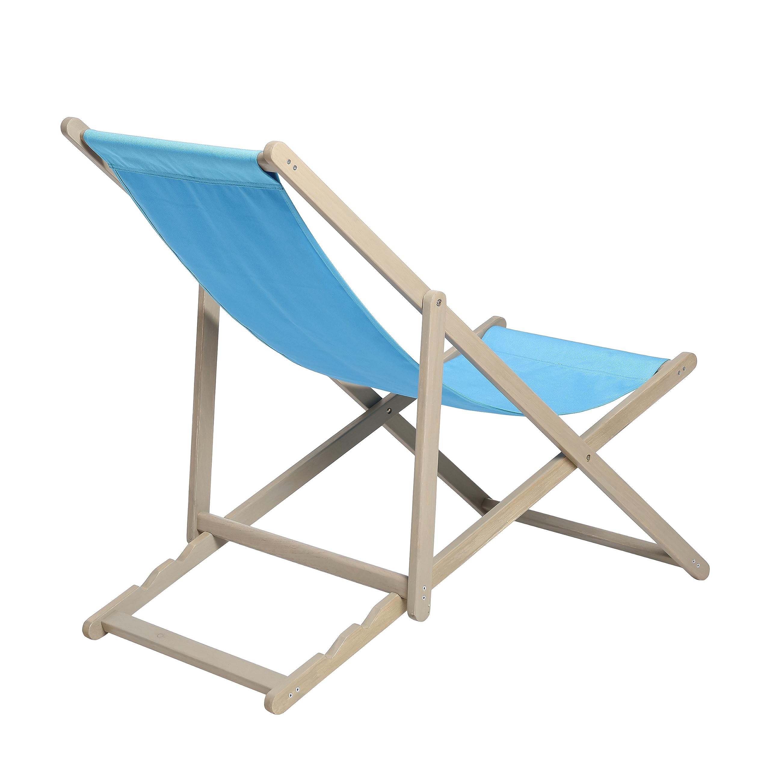 HarmoGZen Beach Sling Patio Chair Set of 2,Wooden Folding Outdoor Chairs for Outside 3 Level Height Adjustable, Portable Reclining Beach Chair