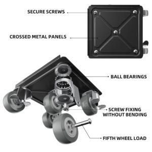 LOYAL TIGER Furniture Dolly,Furniture Mover Pro Set,Furniture Lifter with 5 360° Rotatable Rubber Universal Wheels，Carbon Steel Panel Furniture Movers，Maximum Load 2000LBS.