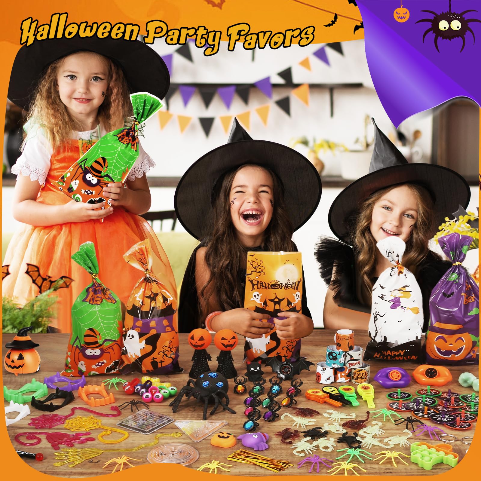 OCHIDO Halloween Party Favors for Kids-240pcs Bulk Halloween Toys Treats Gifts,Halloween Goodie Bags Fillers ,Trick Or Treat , Halloween School Classroom Carnival Prizes, Treasure Box Toys