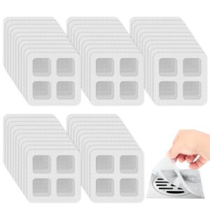 qoosea 50 pack disposable shower drain hair catcher shower drain cover hair catcher mesh stickers for bathroom washbasin bathtub kitchen sink for human and pet hair