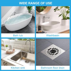 Qoosea 30 Pack Disposable Shower Drain Hair Catcher Shower Drain Cover Hair Catcher Mesh Stickers for Bathroom Washbasin Bathtub Kitchen Sink for Human and Pet Hair(Round-30pcs)