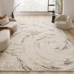 8x10 area rugs for living room rug abstract modern neutral bedroom rug machine washable rug for dining room rug durable no pile easy care carpet beige brown