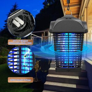 Bug Zapper Outdoor Electric, 4200V Mosquito Zapper, Insect Fly Zapper Outdoor Indoor, Fly Traps, ABS Plastic, Plug in Mosquito Killer for Patio, Yard, Garden, Kitchen, Home, Pools