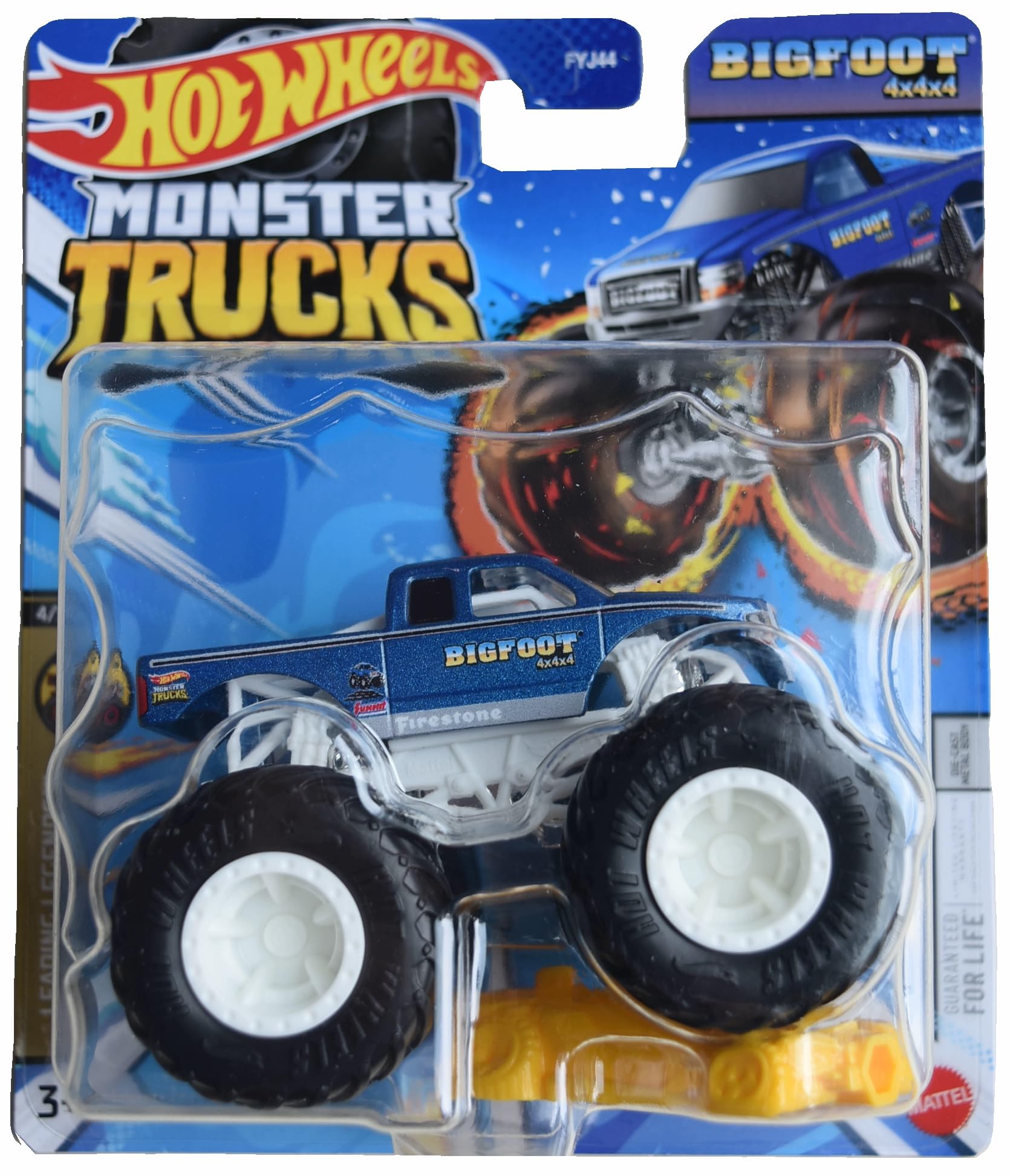 Matchbox Hot Wheels Monster Trucks Bigfoot 4x4x4, Leading Legends 4/5 Connect and Crash Car 1:64 Scale die cast