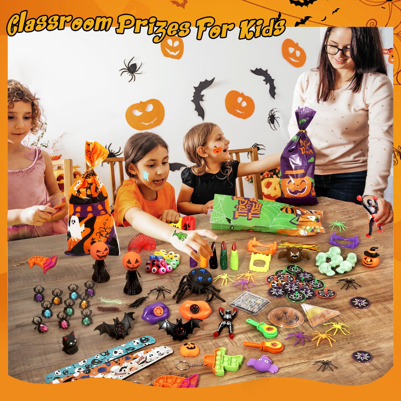 OCHIDO Halloween Party Favors for Kids-240pcs Bulk Halloween Toys Treats Gifts,Halloween Goodie Bags Fillers ,Trick Or Treat , Halloween School Classroom Carnival Prizes, Treasure Box Toys