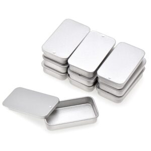 paialco 10 pack tiny tin box containers - slide top mini storage organizers - 2.36" x 1.34"