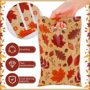 ReliThick 150 Pcs Fall Party Favor Bags Bulk Maple Leaves Goody Bags Autumn Treat Bags with Handles for Fall Thanksgiving Theme Party Favor Supplies