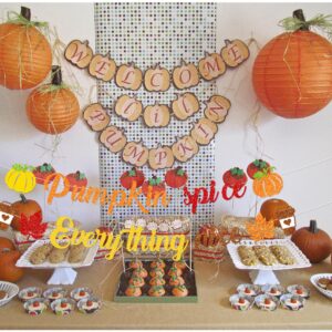 Pumpkin Spice and Everything Nice Banner Decor, Inspirational Autumn Sign, Autumn Fall Bulletin Board Decorations for Thanksgiving, Fall Party Decorations for Home Mantle Fireplace,Fall Harvest Banner