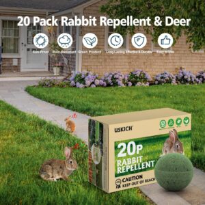 20PACK Rabbit Repellent Outdoor,Natural Peppermint Oil Rabbit Repellent Pet Safe,Powerful Rabbit Deterrent,Rabbit Repellant for Garden,Deer Repellent for Outdoor Tree Yard, Safe for Lawn and Plant