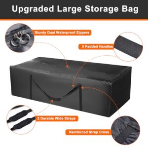 Large Patio Cushion Storage Bag，Heavy Duty 420D Zipper Storage Bags with Zipper and Handles for Patio Furniture Cushion Outdoor Storage,Waterproof Jumbo Multifunctional Storage Bags,68"L x 30"W x 20"H