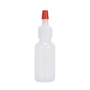 Plastic Boston Round Squeeze Bottles, ½oz/15mL Dropper Bottle with Yorker Red Tip Caps, 25 Pack Squirt Bottles for Liquids, for Crafting & Paints, Condiment Bottles for Sauces, Dressing, Oil, Honey