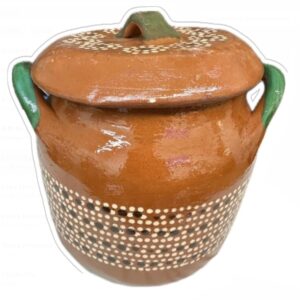 Authentic Mexican Barro Olla Bola Grande Con Tapa Mexicana Para Frijol Frijoles Sopas Boiling Beans Chilis Soup Clay Pot With Top 10X9