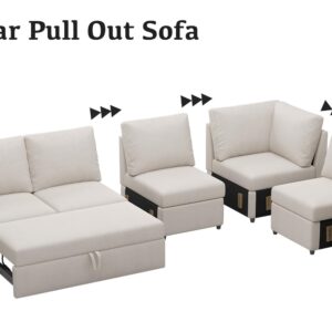 Belffin Velvet Middle Module Seat for Modular Sectional Sofa Couch Armless Single Seat Module Sofa Chair Beige